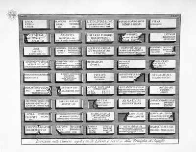 Mehrere Inschriften von Giovanni Battista Piranesi